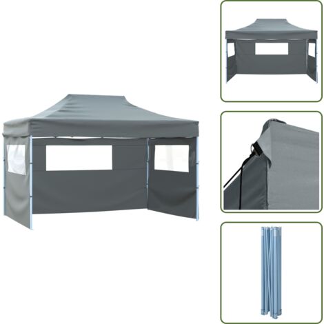 Tenda per eventi - vidaXL Tenda Pieghevole con 3 Pareti 431x291x315 cm Antracite - Tenda per feste