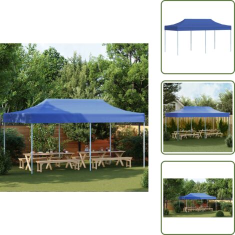 Tenda per eventi - vidaXL Tenda Pieghevole Pop-Up 3x6 m Blu - Tenda per matrimoni