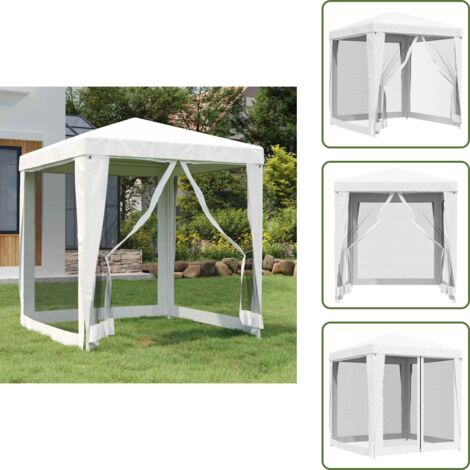 Tenda per eventi - vidaXL Tendone per Feste con 4 Pareti in Rete 2x2 m Bianco - Tenda per barbecue