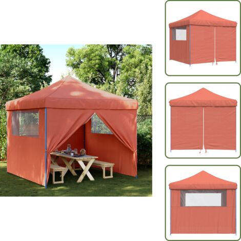 Tenda per eventi - vidaXL Tendone per Feste Pieghevole Pop-Up con 4 Pareti Terracotta - Tenda pieghevole
