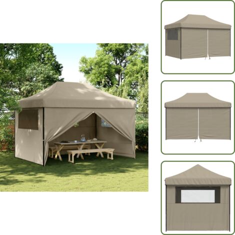 Tenda per eventi - vidaXL Tendone per Feste Pieghevole Pop-Up con 4 Pareti Tortora - Tenda per feste