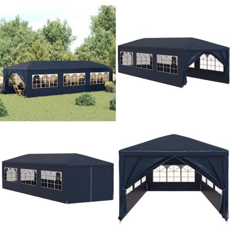 Tenda per Feste 3x9 m Blu - Gazebo da giardino - Tenda da giardino