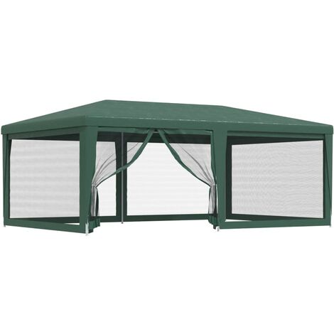 Tenda per Feste con 6 Pareti Laterali in Rete Verde 6x4 m HDPE vidaXL