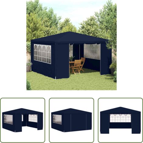 Tenda per feste - Gazebo Professionale con Pareti 4x4 m Blu 90 g/m²
