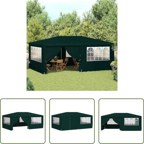 Tenda per feste -  Gazebo Professionale con Pareti 4x6 m Verde 90 g/m²