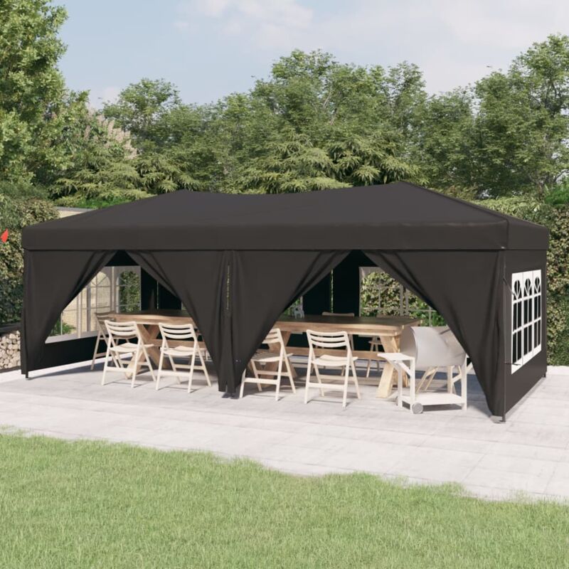 Tenda per Feste Pieghevole con Pareti Laterali Antracite 3x6 m - Vidaxl