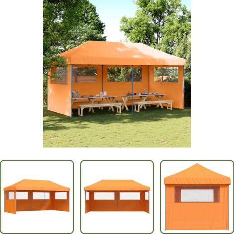 Tenda per feste -  Tendone per Feste Pieghevole Pop-Up con 3 Pareti Arancione