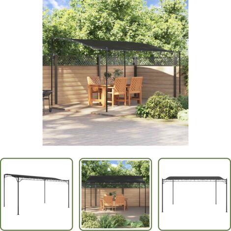 Tenda per feste -  Tettoia Antracite 4x3 m 180 g/m² Tessuto e Acciaio