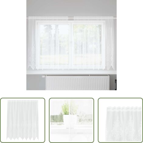 Tenda per finestra -  Tenda in Pizzo con tende Bianco 160 x 200 cm Poliestere