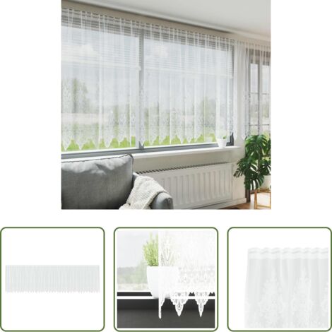 Tenda per finestra -  Tenda in Pizzo con tende Bianco 160 x 900 cm Poliestere