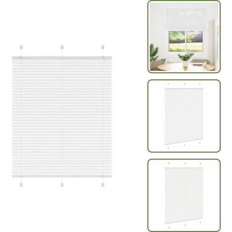 Tenda per finestra - vidaXL Tenda Plissettata Bianca 105x150 cm Larghezza Tessuto 104,4 cm - Tenda per camera da letto