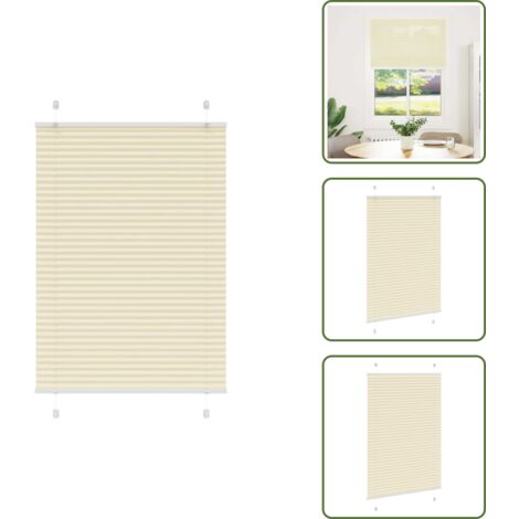 Tenda per finestra - vidaXL Tenda Plissettata Crema 100x150 cm Larghezza Tessuto 99,4 cm - Tenda per camera da letto