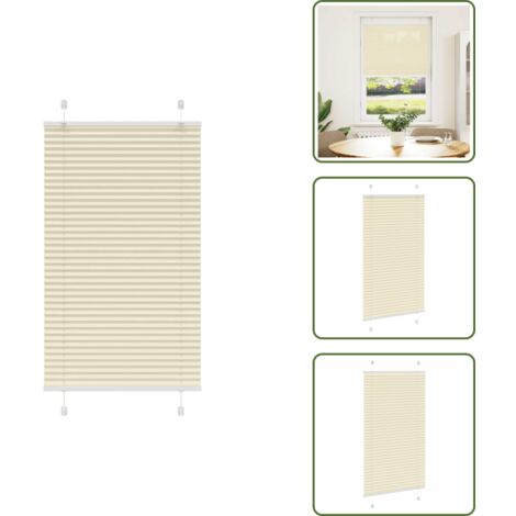 Tenda per finestra - vidaXL Tenda Plissettata Crema 75x150 cm Larghezza Tessuto 74,4 cm - Tenda per camera da letto