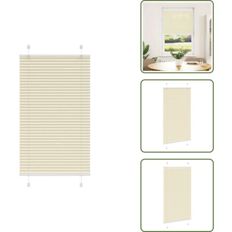 Tenda per finestra - vidaXL Tenda Plissettata Crema 80x100 cm Larghezza Tessuto 79,4 cm - Tenda per camera da letto