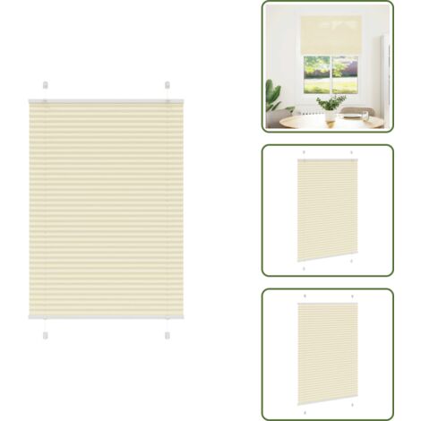 Tenda per finestra - vidaXL Tenda Plissettata Crema 95x150 cm Larghezza Tessuto 94,4 cm - Tenda per camera da letto