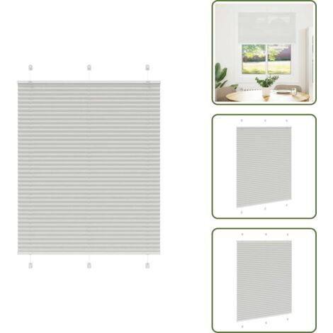 Tenda per finestra - vidaXL Tenda Plissettata Grigio Chiaro 110x100 cm Larghezza Tessuto - Tenda per camera da letto