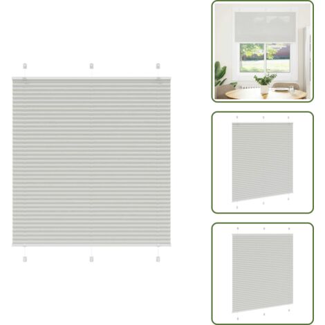 Tenda per finestra - vidaXL Tenda Plissettata Grigio Chiaro 120x150 cm Larghezza Tessuto - Tenda per camera da letto