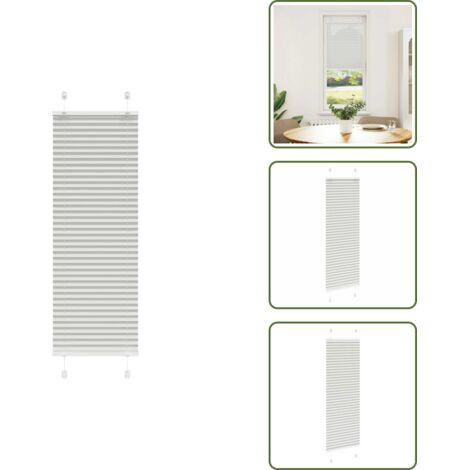 Tenda per finestra - vidaXL Tenda Plissettata Grigio Chiaro 40x100 cm Larghezza Tessuto - Tenda per camera da letto