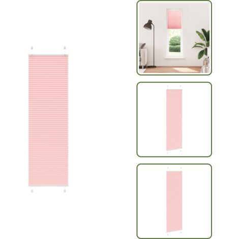 Tenda per finestra - vidaXL Tenda Plissettata Rosa 60x200 cm Larghezza Tessuto 59,4 cm - Tenda per camera da letto