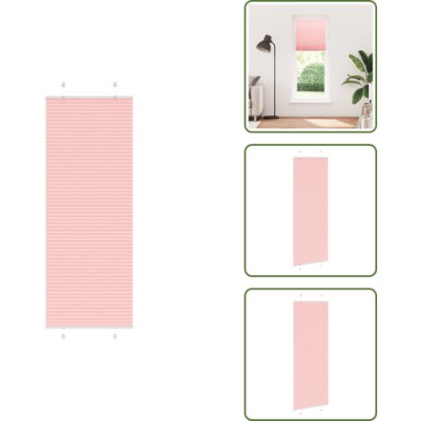 Tenda per finestra - vidaXL Tenda Plissettata Rosa 80x200 cm Larghezza Tessuto 79,4 cm - Tenda per camera da letto