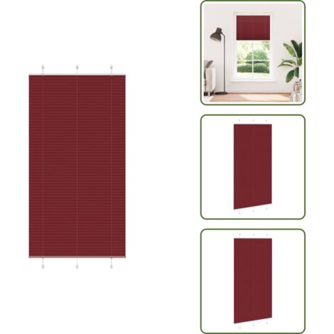 Tenda per finestra - vidaXL Tenda Plissettata Rosso Bordeaux 105x200 cm Larghezza Tessuto - Tenda per camera da letto