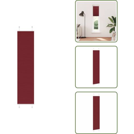 Tenda per finestra - vidaXL Tenda Plissettata Rosso Bordeaux 50x200 cm Larghezza Tessuto - Tenda per camera da letto