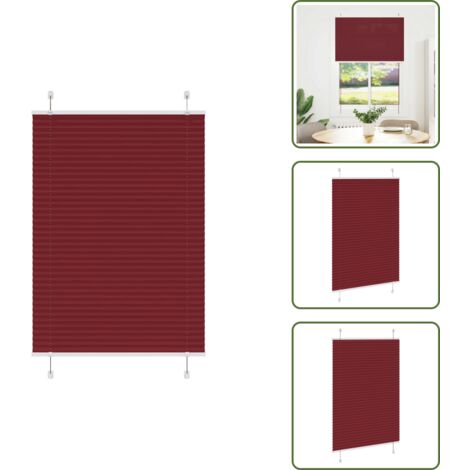 Tenda per finestra - vidaXL Tenda Plissettata Rosso Bordeaux 90x100 cm Larghezza Tessuto - Tenda per camera da letto