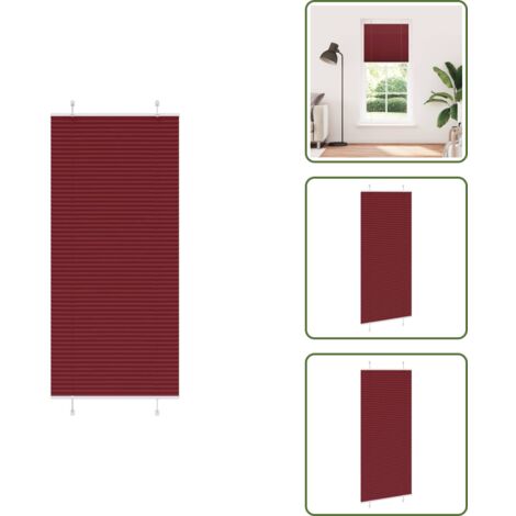 Tenda per finestra - vidaXL Tenda Plissettata Rosso Bordeaux 90x200 cm Larghezza Tessuto - Tenda per camera da letto