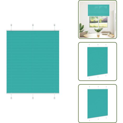 Tenda per finestra - vidaXL Tenda Plissettata Verde petrolio 110x150 cm Larghezza Tessuto - Tenda per camera da letto