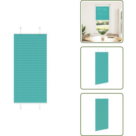 Tenda per finestra - vidaXL Tenda Plissettata Verde petrolio 60x150 cm Larghezza Tessuto - Tenda per camera da letto