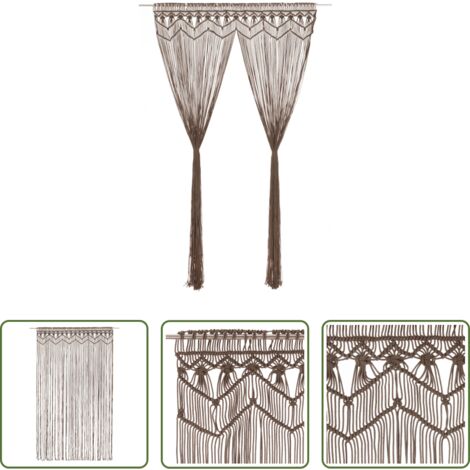 Tenda per finestre -  Tenda Macramè Grigio Talpa 140x240 cm in Cotone