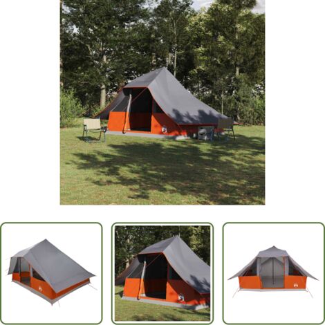 Tenda per giardino -  Tenda Tipi Grigio e arancione 364 x 281 x 257 cm taffetà