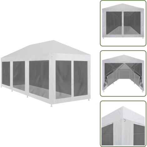 Tenda per matrimoni - vidaXL Tenda per Feste con 8 Pareti in Rete 9x3 m - Tenda per barbecue