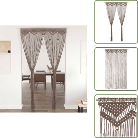 Tenda per negozio - vidaXL Tenda Macramè Grigio Talpa 140x240 cm in Cotone - Tenda per divisorio