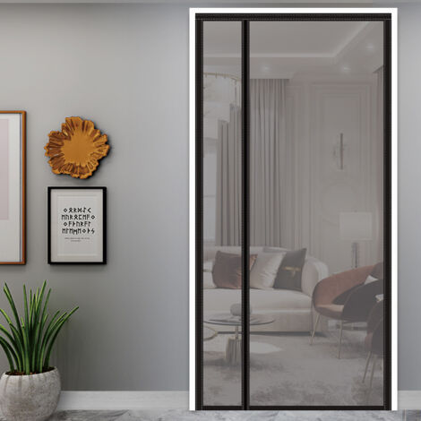 Tenda per porta coibentata trasparente bifacciale, lato sinistro, per porte fino a 80cm  H 200cm di larghezza con porta blindata magnetica autochiudente, per cucina, camera da letto, locale climatizza