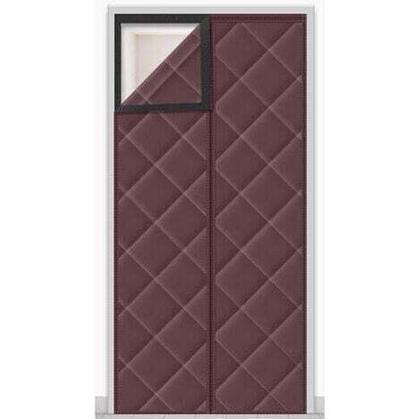 Tenda per porta con chiusura magnetica, oscurante, insonorizzata, antifreddo, 100x210 cm (marrone)