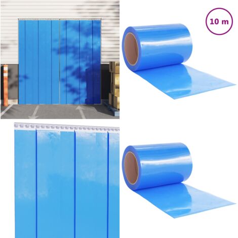 Tenda per Porte Blu 300 mm x 2,6 mm 10 m in PVC - Isolamento termico - Barriera antipolline