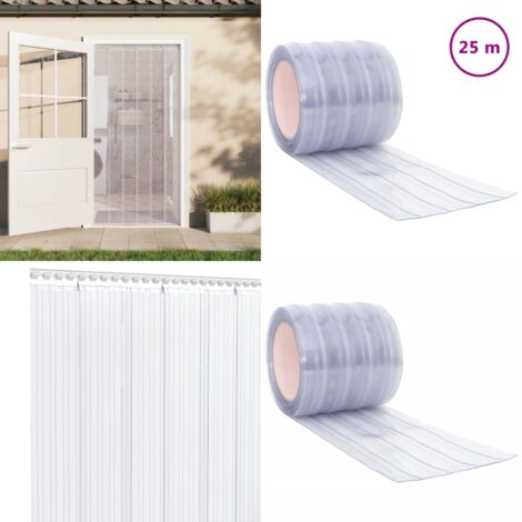 Tenda per Porte Trasparente 200 mm x 1,6 mm 25 m in PVC - Isolamento termico - Barriera antivibrazione