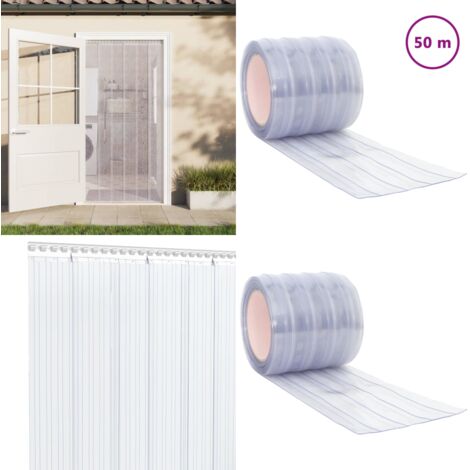 Tenda per Porte Trasparente 200 mm x 1,6 mm 50 m in PVC - Isolamento termico - Tenda in PVC