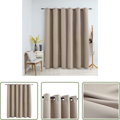 Tenda per salotto -  Tenda Oscurante con Anelli in Metallo Beige 290x245 cm
