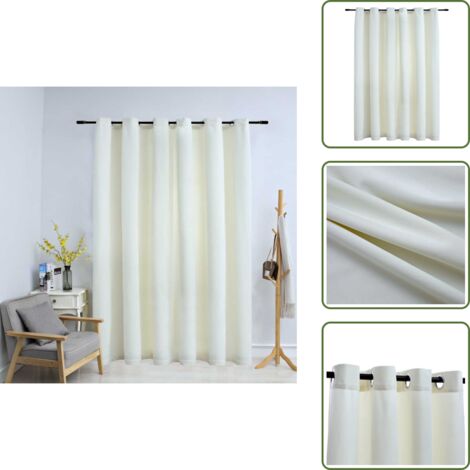 Tenda per salotto - vidaXL Tenda Oscurante con Anelli in Metallo Velluto Crema 290x245 cm - Tenda per ufficio