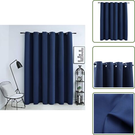 Tenda per ufficio - vidaXL Tenda Oscurante con Anelli in Metallo Blu 290x245 cm - Tenda in poliestere