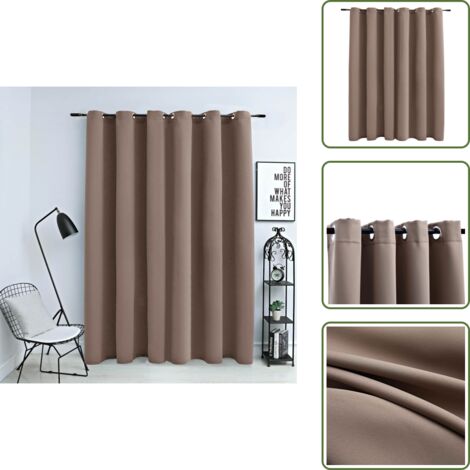 Tenda per ufficio - vidaXL Tenda Oscurante con Anelli in Metallo Grigio Talpa 290x245 cm - Tenda in poliestere