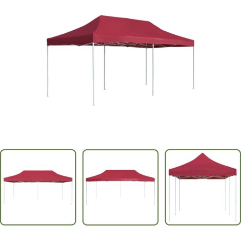 Tenda pieghevole -  Gazebo Professionale Pieghevole in Alluminio 6x3 m Rosso Vino