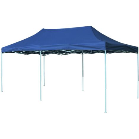 Blu Gazebo da Giardino Pieghevole 3 X 6 m Tenda Padiglione da Giardino per Campeggio