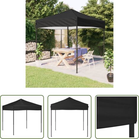 Tenda pieghevole -  Tenda per Feste Pieghevole Nera 2x2 m
