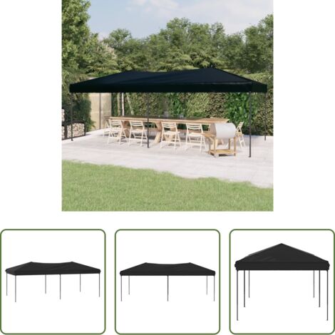 Tenda pieghevole -  Tenda per Feste Pieghevole Nero 3x6 m