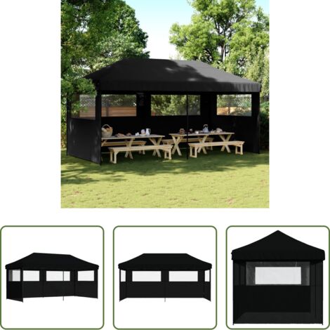 Tenda pieghevole -  Tendone per Feste Pieghevole Pop-Up con 3 Pareti Nero