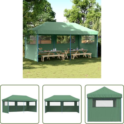 Tenda pieghevole -  Tendone per Feste Pieghevole Pop-Up con 3 Pareti Verde
