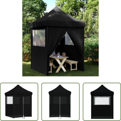 Tenda pieghevole -  Tendone per Feste Pieghevole Pop-Up con 4 Pareti Nero